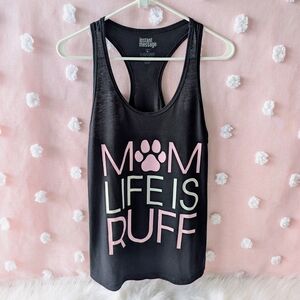 Graphic Dog Mom Tank, Racer Back, Women's, Medium, Black Pink White
